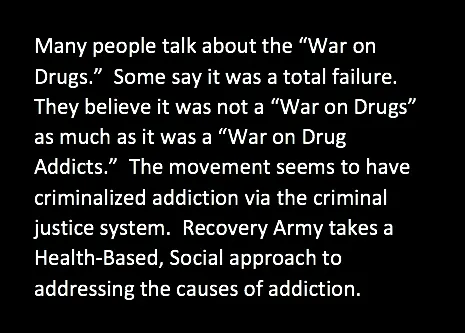 Text describing the War on Drugs